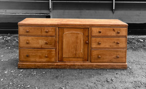 LARGE ANTIQUE 19th CENTURY ENGLISH PINE DRESSER BASE, c1900