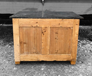 ANTIQUE 19TH CENTURY FRENCH PINE & MARBLE TOPPED CUPBOARD, c1900