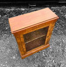 Load image into Gallery viewer, ANTIQUE 19th CENTURY FRENCH BURR WALNUT &amp; GLAZED DISPLAY CABINET, c1900
