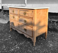 Load image into Gallery viewer, ANTIQUE 19th CENTURY FRENCH BLEACHED PINE &amp; MARBLE TOPPED CHEST OF DRAWERS, c1900

