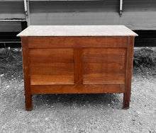 Load image into Gallery viewer, ANTIQUE 19th CENTURY FRENCH ORNATE LIMED OAK &amp; MARBLE TOPPED CHEST OF DRAWERS, c1900
