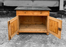 Load image into Gallery viewer, ANTIQUE 19TH CENTURY FRENCH PINE &amp; MARBLE TOPPED CUPBOARD, c1900
