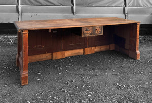 LARGE ANTIQUE 19th CENTURY ENGLISH PINE & OAK TOPPED SHOP COUNTER, C1900