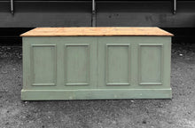 Load image into Gallery viewer, LARGE 20th CENTURY FRENCH PAINTED &amp; PINE TOPPED SHOP COUNTER / KITCHEN ISLAND
