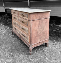 Load image into Gallery viewer, ANTIQUE 19th CENTURY FRENCH ORNATE LIMED OAK &amp; MARBLE TOPPED CHEST OF DRAWERS, c1900
