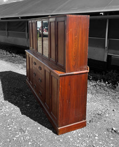 LARGE ANTIQUE 19th CENTURY ENGLISH PITCH PINE DRESSER, c1900