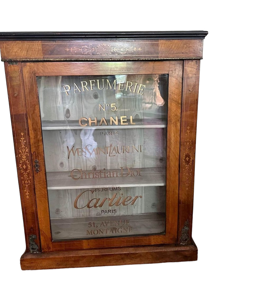 19th Century Glazed Perfume Display Cabinet, c1900