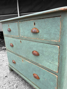 ANTIQUE 19th CENTURY ENGLISH PINE PAINTED CHEST OF DRAWERS, c1900