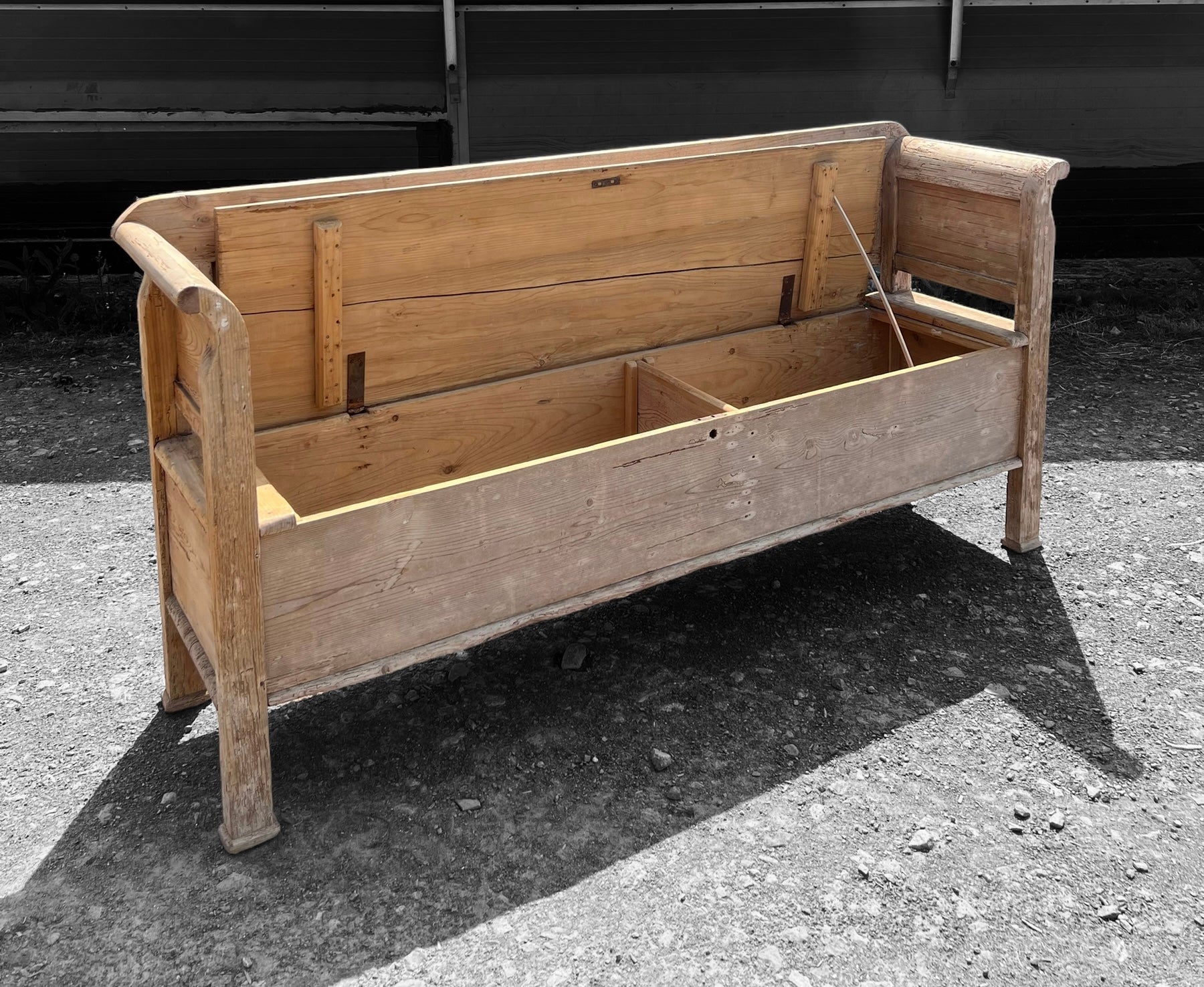 Massive Antique Bleached Wood Trough Planter