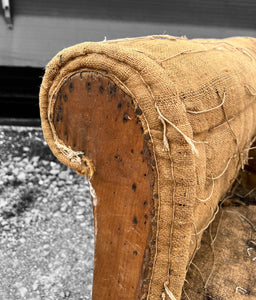 ANTIQUE 19th CENTURY ENGLISH OAK & DECONSTRUCTED TUB ARMCHAIR, c1900