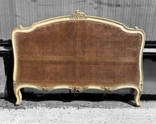 Load image into Gallery viewer, ANTIQUE 19th CENTURY FRENCH ORNATE ORIGINAL PAINTED &amp; CANED UPHOLSTERED DAYBED, c1900
