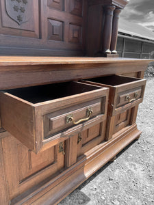 LARGE ANTIQUE 19th CENTURY SPANISH OAK DRESSER, c1900