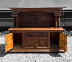 LARGE ANTIQUE 19th CENTURY SPANISH OAK DRESSER, c1900