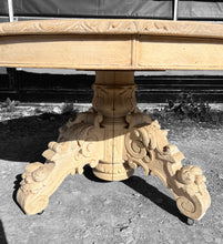 Load image into Gallery viewer, ANTIQUE 19TH CENTURY FRENCH ORNATE CARVED BLEACHED OAK CENTRE TABLE, c1900
