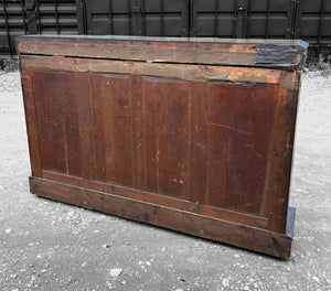 ANTIQUE 19th CENTURY FRENCH CARVED OAK & GLAZED BOOKCASE, c1900