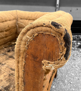 ANTIQUE 19th CENTURY ENGLISH OAK & DECONSTRUCTED TUB ARMCHAIR, c1900