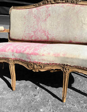 Load image into Gallery viewer, ANTIQUE 19th CENTURY FRENCH ORNATE BLEACHED OAK 3 SEATER SALON SOFA, c1900
