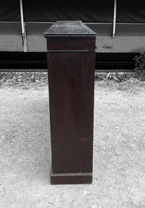 LARGE ANTIQUE 19th CENTURY FRENCH OAK & GLAZED DISPLAY CABINET, c1900