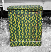 Load image into Gallery viewer, ANTIQUE 19th CENTURY ENGLISH PAINTED GEOMETRIC CUPBOARD, c1900
