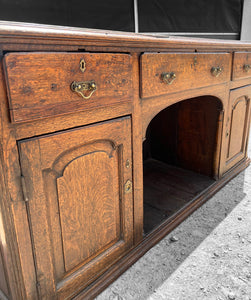 ANTIQUE 19th CENTURY ENGLISH COUNTRY OAK DRESSER BASE, c1900