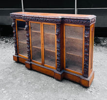 Load image into Gallery viewer, ANTIQUE 19th CENTURY FRENCH CARVED OAK &amp; GLAZED BOOKCASE, c1900
