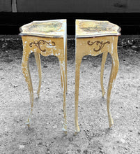 Load image into Gallery viewer, ANTIQUE 20th CENTURY PAIR OF ITALIAN VENETIAN ORIGINAL PAINTED BEDSIDE TABLES, c1920
