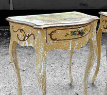 Load image into Gallery viewer, ANTIQUE 20th CENTURY PAIR OF ITALIAN VENETIAN ORIGINAL PAINTED BEDSIDE TABLES, c1920
