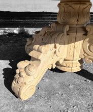 Load image into Gallery viewer, ANTIQUE 19TH CENTURY FRENCH ORNATE CARVED BLEACHED OAK CENTRE TABLE, c1900
