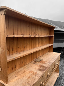 LARGE ANTIQUE 20th CENTURY ENGLISH FARMHOUSE PINE DRESSER, c1920