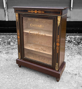 ANTIQUE 19th CENTURY FRENCH EBONISED & GLAZED DISPLAY CABINET, c1900