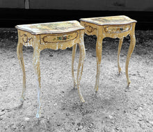 Load image into Gallery viewer, ANTIQUE 20th CENTURY PAIR OF ITALIAN VENETIAN ORIGINAL PAINTED BEDSIDE TABLES, c1920
