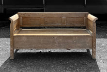 Load image into Gallery viewer, LARGE ANTIQUE 19th CENTURY EUROPEAN BLEACHED PINE BENCH SEAT, c1900
