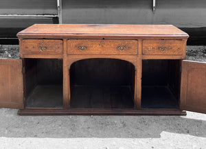 ANTIQUE 19th CENTURY ENGLISH COUNTRY OAK DRESSER BASE, c1900