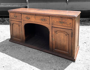 ANTIQUE 19th CENTURY ENGLISH COUNTRY OAK DRESSER BASE, c1900