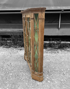 ANTIQUE 19th CENTURY ENGLISH PINE ASTRAGAL GLAZED DISPLAY CABINET, c1900