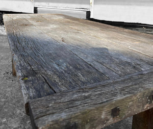 ANTIQUE 19th CENTURY FRENCH RUSTIC OAK REFECTORY TABLE, c1900