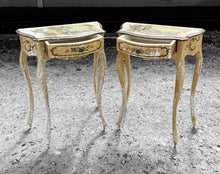 Load image into Gallery viewer, ANTIQUE 20th CENTURY PAIR OF ITALIAN VENETIAN ORIGINAL PAINTED BEDSIDE TABLES, c1920
