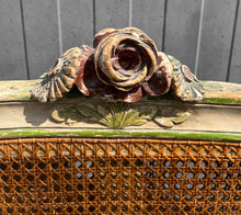 Load image into Gallery viewer, ANTIQUE 19th CENTURY FRENCH ORNATE ORIGINAL PAINTED &amp; CANED UPHOLSTERED DAYBED, c1900
