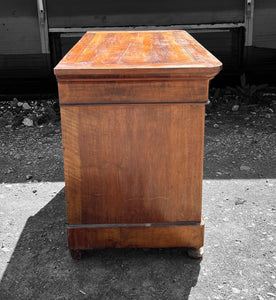 ANTIQUE 19th CENTURY FRENCH BURR WALNUT CHEST OF DRAWERS, c1900