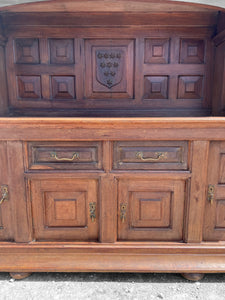 LARGE ANTIQUE 19th CENTURY SPANISH OAK DRESSER, c1900