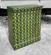 Load image into Gallery viewer, ANTIQUE 19th CENTURY ENGLISH PAINTED GEOMETRIC CUPBOARD, c1900
