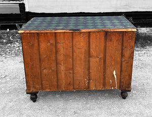 ANTIQUE 19th CENTURY EUROPEAN HARLEQUIN PAINTED CHEST OF DRAWERS, c1900