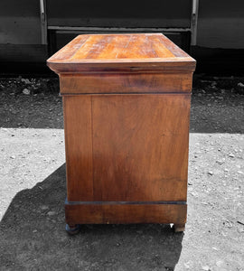 ANTIQUE 19th CENTURY FRENCH BURR WALNUT CHEST OF DRAWERS, c1900