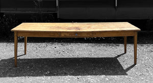 LARGE ANTIQUE 19TH CENTURY FRENCH PINE FARMHOUSE DINING TABLE, c1900