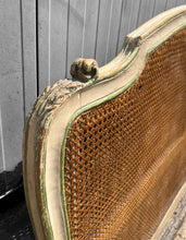 Load image into Gallery viewer, ANTIQUE 19th CENTURY FRENCH ORNATE ORIGINAL PAINTED &amp; CANED UPHOLSTERED DAYBED, c1900
