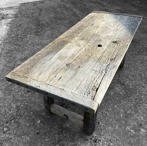 ANTIQUE 19th CENTURY FRENCH RUSTIC OAK REFECTORY TABLE, c1900