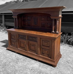 LARGE ANTIQUE 19th CENTURY SPANISH OAK DRESSER, c1900