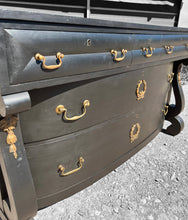 Load image into Gallery viewer, ANTIQUE 20th CENTURY FRENCH EMPIRE BLACK &amp; ORMOLU MOUNTED CHEST OF DRAWERS, c1920
