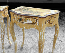 Load image into Gallery viewer, ANTIQUE 20th CENTURY PAIR OF ITALIAN VENETIAN ORIGINAL PAINTED BEDSIDE TABLES, c1920
