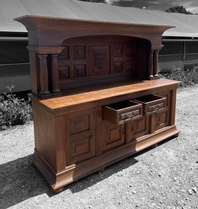 LARGE ANTIQUE 19th CENTURY SPANISH OAK DRESSER, c1900